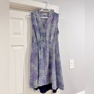 Purple and Gray Leopard Print Dress